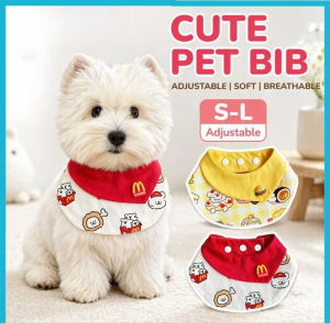 Pet Bandana Bib Adjustable Cartoon Print Soft Breathable Triangle Scarf For Small Dogs Cats Puppy