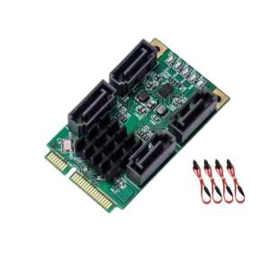 Efficient Mini PCIe to SATA3.0 Double/Four Port Converter Extension for DIY System Storage Enhancements