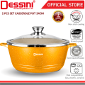 DESSINI ITALY 24CM Casserole Die Cast Aluminium Non Stick Pot Bowl Pan Cookware Tool with Cover. 