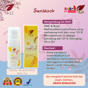 SR12 Sunblock SPF 30 +++ 15gr Pelindung wajah dari sinar UV Skincare Herbal BPOM