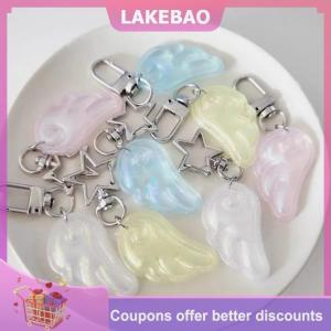 【LAKEBAO】 1 Piece phụ nữ ba lô trang trí Hàn Quốc Ins Angel Wing Keychain Y2K Nhật Bản huyền diệu cô gái Sao Keychain túi quyến rũ xe Keyring