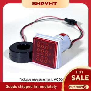 SHPYHT✨ LED Digital Voltmeter Square Panel Ammeter Hertz Meter 20-500V Stable Voltage Reader for Industrial Equipment Monitoring