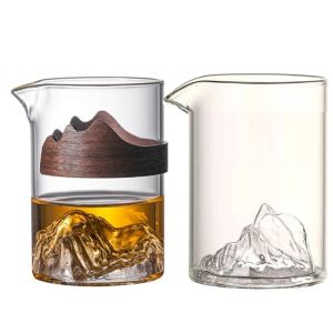 NCNC Chịu nhiệt Cốc công bằng Hình núi Trong suốt Máy pha trà thủy tinh Di động Bền Bình trà Hộ gia đình