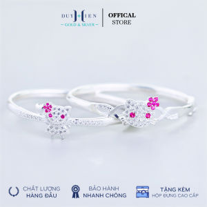 Vòng Bạc Duy Hiển Cho Bé Gái Hình Mặt Mèo Hello Kitty Đính Đá Tuyệt Đẹp