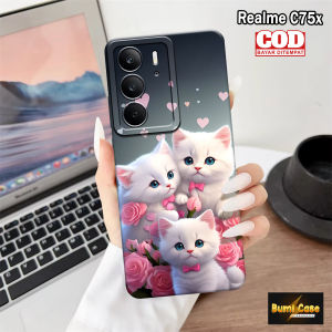New! Kucing Case Softcase Hp Realme C75x 2025 Terbaru Silikon Casing Bahan Karet Lentur & Tebal