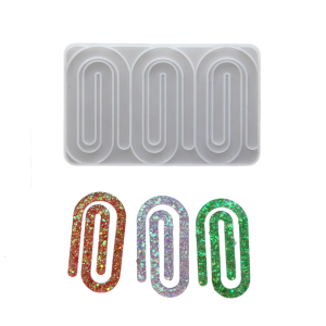 Pendant Silicone Mold Earrings Molds Paper Clip Shape Jewelry Making Molds Silicone Keychain Moulds for Crafting Lover