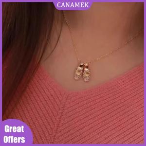CANAMEK✨ Pink Color Ballet Shoe Pendant Necklace Elegant Temperament Jewelry Gift For Wife And Best Friend