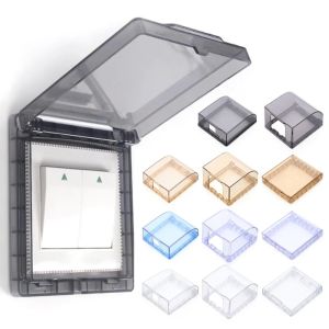 COUPLECOL Self-Adhesive 86 Type Wall Socket Waterproof Box Plastic Prevent Socket Supplies Doorbell Board Panel Cover Thickening Electric Plug Cover Bathroom