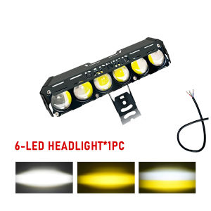 2pcs 6 LED Motorcycle Spot Light Headlight Buld Fog Light 12V Motor Car Universal Waterproof Front Spot Light