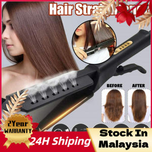 Hot Sale Four-speed Steam Ceramic Salon Hair Straightener Professional Hair Straightener Electric Wet Dry Straightening【Local Seller】