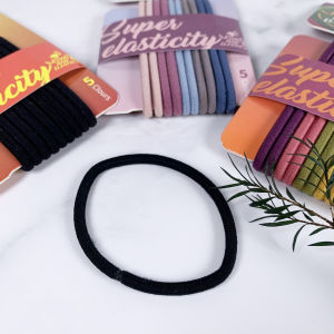[SG | Thick & Elastic] 10PCS/Set 5cm High Quality Black Candy Color Hair Tie Set Women Fashion Hair Bands Trendy Hair Rope Hair Tie Hair Band for School Office