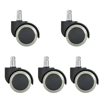 5PCS Universal Mute Wheel Office Chair Caster Swivel Rubber Soft Safe Rollers Furniture Hardware Chair Wheels for Desk Office