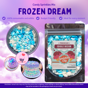 Frozen Dream - Candy Sprinkles Mix 50g - Candy Sprinkles for Cake Décor Cupcake Toppers Edibled Décor Cupcake Topper