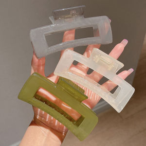 Minwen Oversize Fashion Hair Claws Hair Clips for Girls Women Transparent Hair Claws Ponytail Claw Clip Crab Hair Accessories Headwear