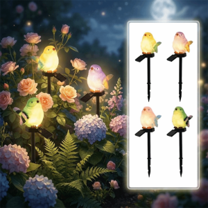 YOUSHI TOP Auto On/Off Solar LED Bird Stake Light Light Sensing Waterproof Landscape Decorative Light Ambient Atmosphere Delicate Bird Shape Outdoor Stake Light Garden Decoration