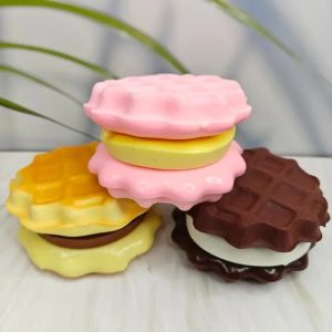 Milk Aroma Waffle Cookies Squeeze Toy Stress Relief Slow Rising Sensory Fidget Toys for Kids and Adults Soft Squeeze Toys