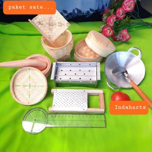 Paket Sate / Peralatan Masak Sate Mainan Anak Masak Masakan Bentuk Mini Bisa Dipakai Beneran (9 Barang)