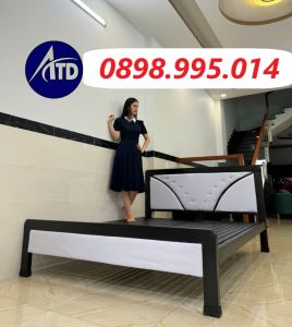 Giường Sắt khung hộp 4x8 cao cấp ngang 1m2-1m4-1m6-1m8 dài 2m giường ngủ gia đình mẫu đẹp đơn giản giá rẻ tại xưởng