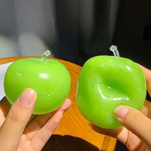 Apple Moldable Stress Ball Coconut Oil Squishy Transparent Apple Non-Bounce Squeeze Ball ASMR Sensory Toy Relieve Stress Toy