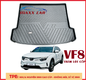 VF8 -Thảm lót cốp MAXXCAR CHO  xe ô tô VINFAST VF8 đúc 5D nhựa TPE nguyên sinh cao cấp