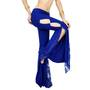 Fashion Side Slit Belly Dance Practice Clothes Lace Pants