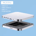 Hagibis USB-C Hub với ổ cứng kép bao vây Type-C trạm nối cho Mac Mini M2 Mac Studio M1 Max Ultra với 2.5inch SATA M.2 SSD 4K60hz dp1.4 HDMI usb3.2 Gen2 SD/TF. 