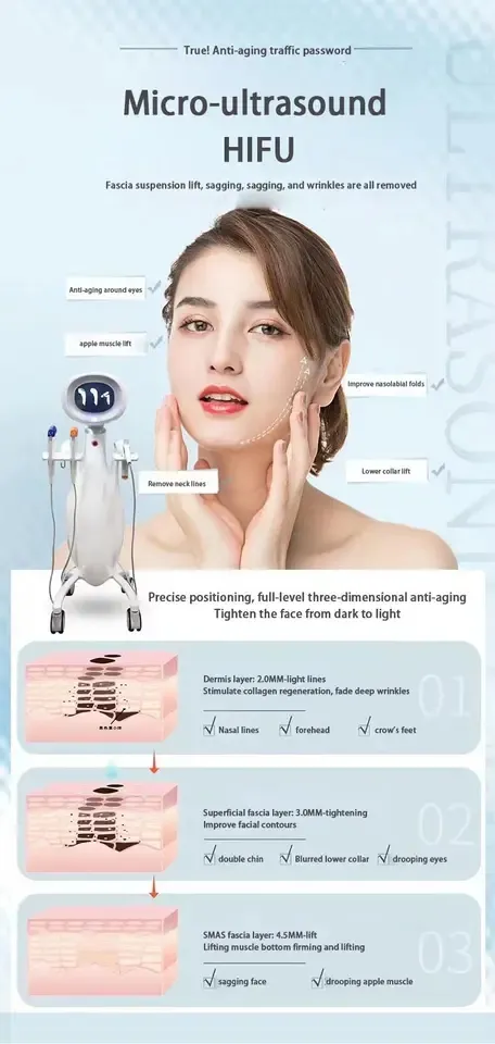 7D Vmax Hifu Skin Anti aging Face Lifting Wrinkle Remove Skin