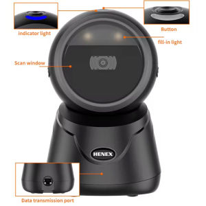 HENEX HC-6052 1D 2D Barcode Scanner Price Tag Scanner USB QR Code POS System Label