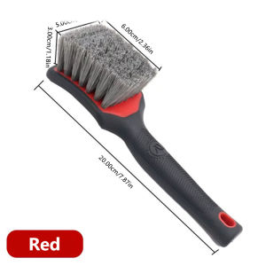 SEAMETAL Car Tire Wheel Cleaning Brush Car Wash Brush Medium Soft Nylon Short Handle Steel Ring Floor Mat Fabric Decontamination Brush