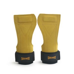 PENTU 1 Pair Cowhide Weight Lifting Grip Pads Anti-Slip Heavy Duty Deadlift Power Straps Training Wear-resistant Fitness Gloves Wrist Pad Power Lifting