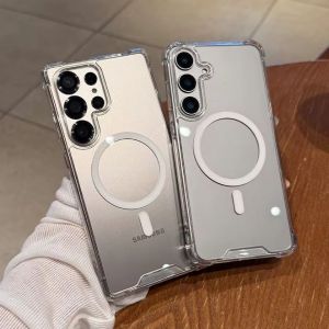 Transparent Acrylic Case for Magsafe Magnetic For Samsung Galaxy S26 S25 S24 S23 FE Plus Ultra A37 A17 A57 A56 Shockproof Cover