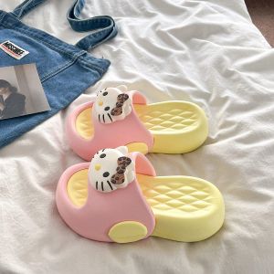 Free Shipping 2026 New Indoor Home Thick-Soled Non-Slip Casual Cartoon Cute KT Cat Slippers WomenS Summer Outdoor Wear