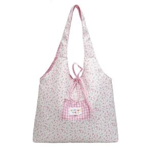 Aesthetic Canvas Toted Bag with Bows Decors for Women Girls Reusable Grocery Cloth Bag with Pattern for Shopping Gym