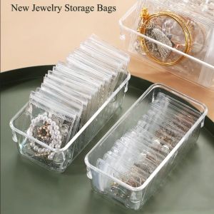 10-100pcs Thickened Clear Jewelry Storage Bag / 6x8cm PVC Waterproof Sealing Bags / Anti-Oxidation Desktop Storage Pouch with Zip / Small Size Dust Proof Organizer Bag for Rings Earrings Bracelet