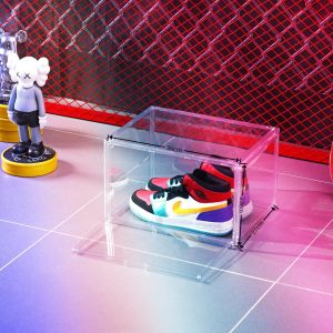 Transparent Shoe Box Household Acrylic Plastic Thickened Storage Box Magnetic Dustproof Shoe Storage Cabinet