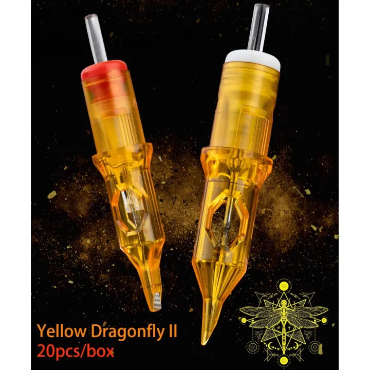 20pcs%20Yellow%20Dragonfly%20V2%20Tattoo%20Cartridge%20Needles%204%20color%20cap%20for%20RL/RS/RM/M1%20-%20Image%202