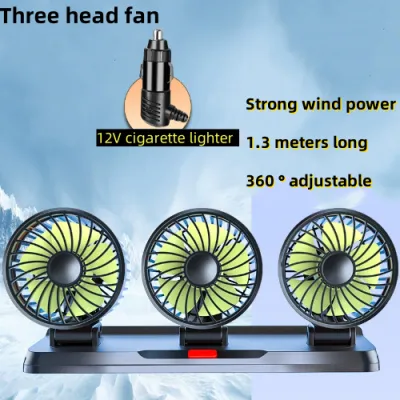 12V /24V USB Car Electric Fan Double Headed Truck Cooling Air 360 Degree All-Round Adjustable