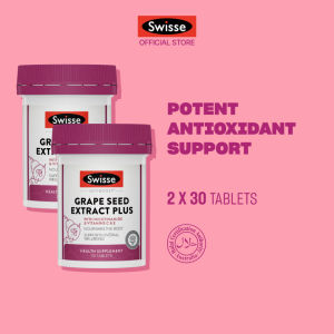 Ready Stock [Twin Pack] Swisse Ultiboost Grape Seed Extract Plus Tablets 30Tabs Premium Blend With Grape Seed Extract Nicotinamide Vit C & Vit E Gluten Free Vegetarian Supplement