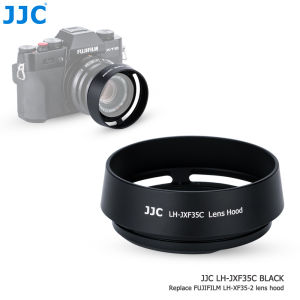 JJC Camera Lens Hood Shade Replaces Fuji LH-XF35-2 Fit For Fujifilm XF35mm F2 R WR Lens & XF 23mm F2 R WR LensBlack and Silver For Available
