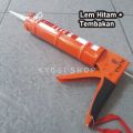 Lem Kaca Lem Silicone Silikon Sealant Aquarium SOLIGEN Warna Putih Hitam Clear Bening Paket Gun Tembakan Lem Sealant. 