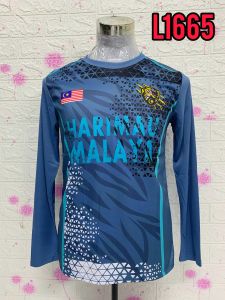 **M-4XL BAJU JERSI CORAK MERDEKA MALAYSIA DEWASA YANG BERLENGAN PANJANG