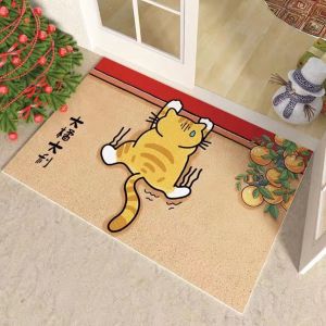 Entrance Door Carpet 40x60CM Cartoon PVC Washable Silk Circle Easy To Scrape Mud Anti Slip Rub Soil Thickened Floor Mat