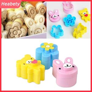 Heabety 3 cái Khuôn cắt bánh sandwich bánh mì khuôn bánh mì Bento nhà sản xuất Thỏ Gấu Trúc hoa