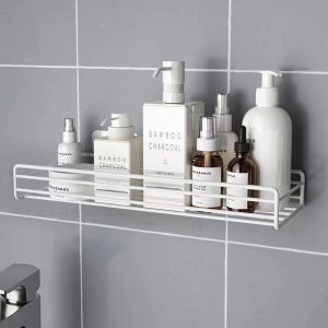 Antirust Bathroom Corner Racks Japanese Original Shower Room Hanging Storage Shelf Organizer Traceless Wall-mounted Kitchen Seasoning Storage Holder Household Hanging Shelf Accessories