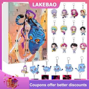 【LAKEBAO】 Kpop Demon Hunters Advent lịch hộp mù với 24 Keychain Ba lô mặt dây chuyền trang trí đếm ngược lịch vui trò chơi Quà Tặng