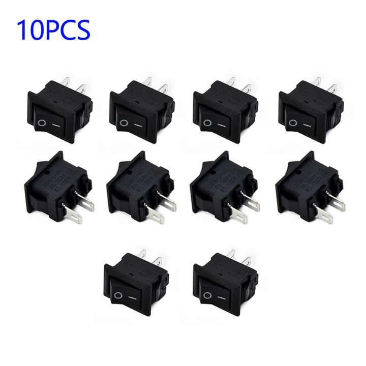 10 Pek Pro Spst On/Off Tukar Mini Hitam 2 Pin Rocker Switch Dc 12V 16A ...