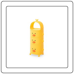 【JJ HOME】F918 Yellow Duck Multilayer Storage Shelf Rack w Wheels Snacks/ Children Box Cabinet w Drawers Trolley
