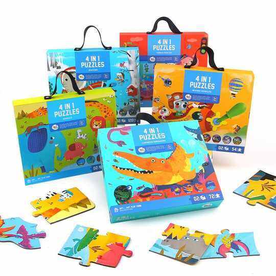 [STOCK CLEARANCE] Joan Miro 4 In 1 Puzzle with Storage Gift Box (4 ...