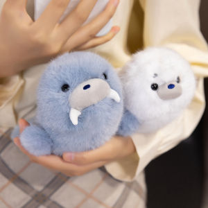 Mini Cute Cartoon Stuffed Marine Animal Seal Whale Fluffy Dolphin Plush Toy Desktop Ornaments Learning Accompany Doll