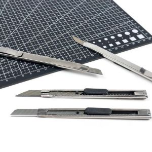 Pisau Cutter Mini Stainlees 12.5cm Cutter Besi Kecil Pemotong Serbaguna Ringan Efektif